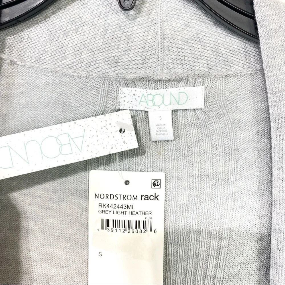 Abound Solid Knit Open Front Long Sleeves Longline Cardigan In Grey Size L NWT